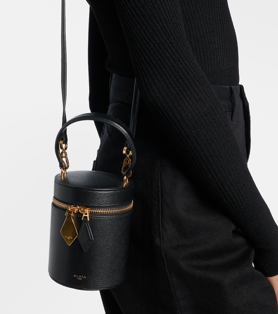 Sac vanity Cube Mini en cuir | Alaïa