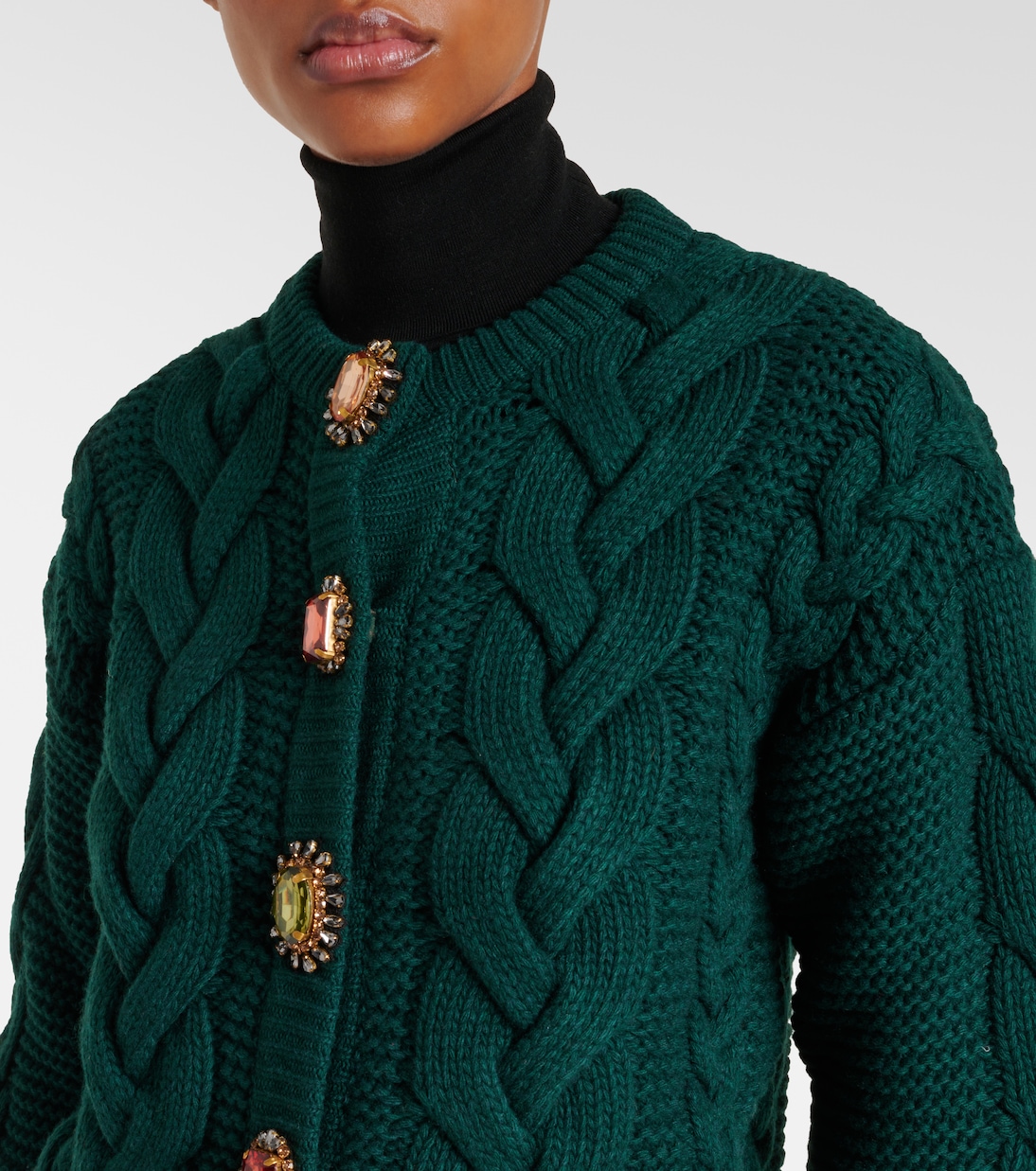 Cardigan Portrait in maglia a trecce | La DoubleJ