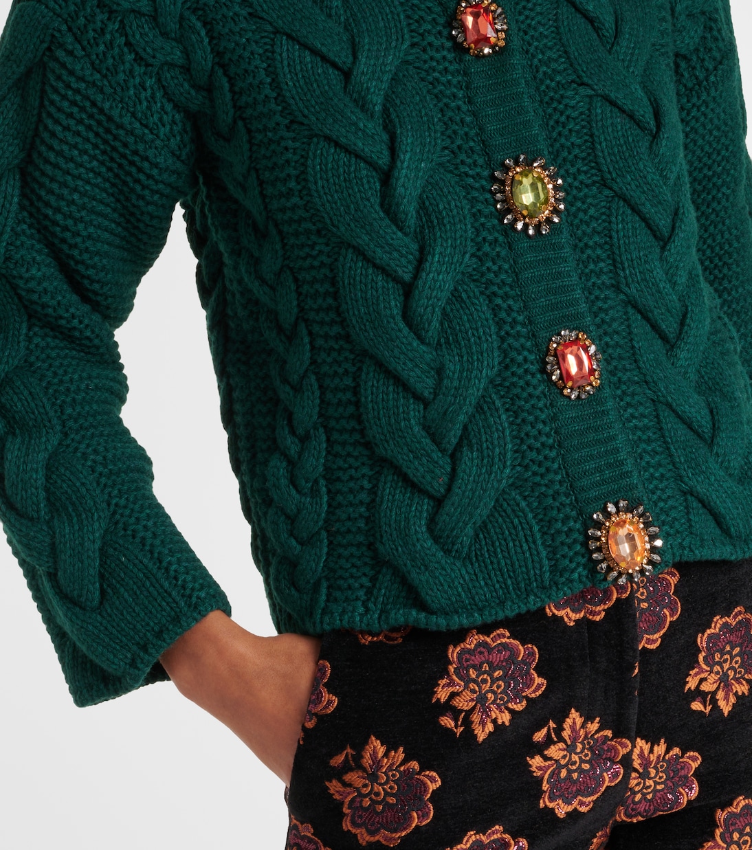 Cardigan Portrait in maglia a trecce | La DoubleJ