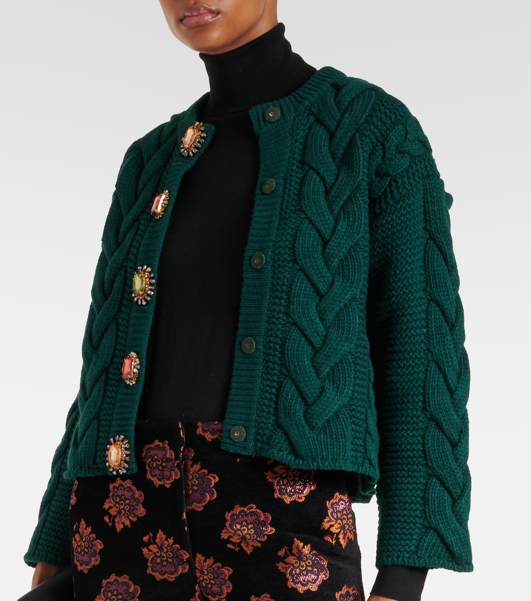 Cardigan Portrait in maglia a trecce | La DoubleJ
