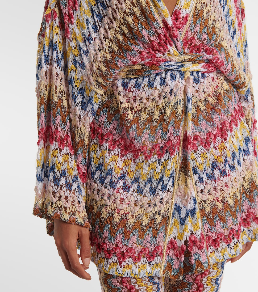 Cárdigan envolvente de croché en zigzag | Missoni