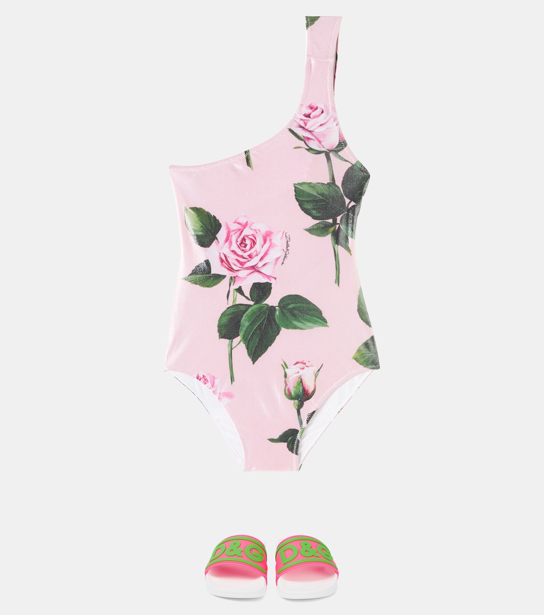 Maillot de bain asymétrique à fleurs | Dolce&Gabbana Kids