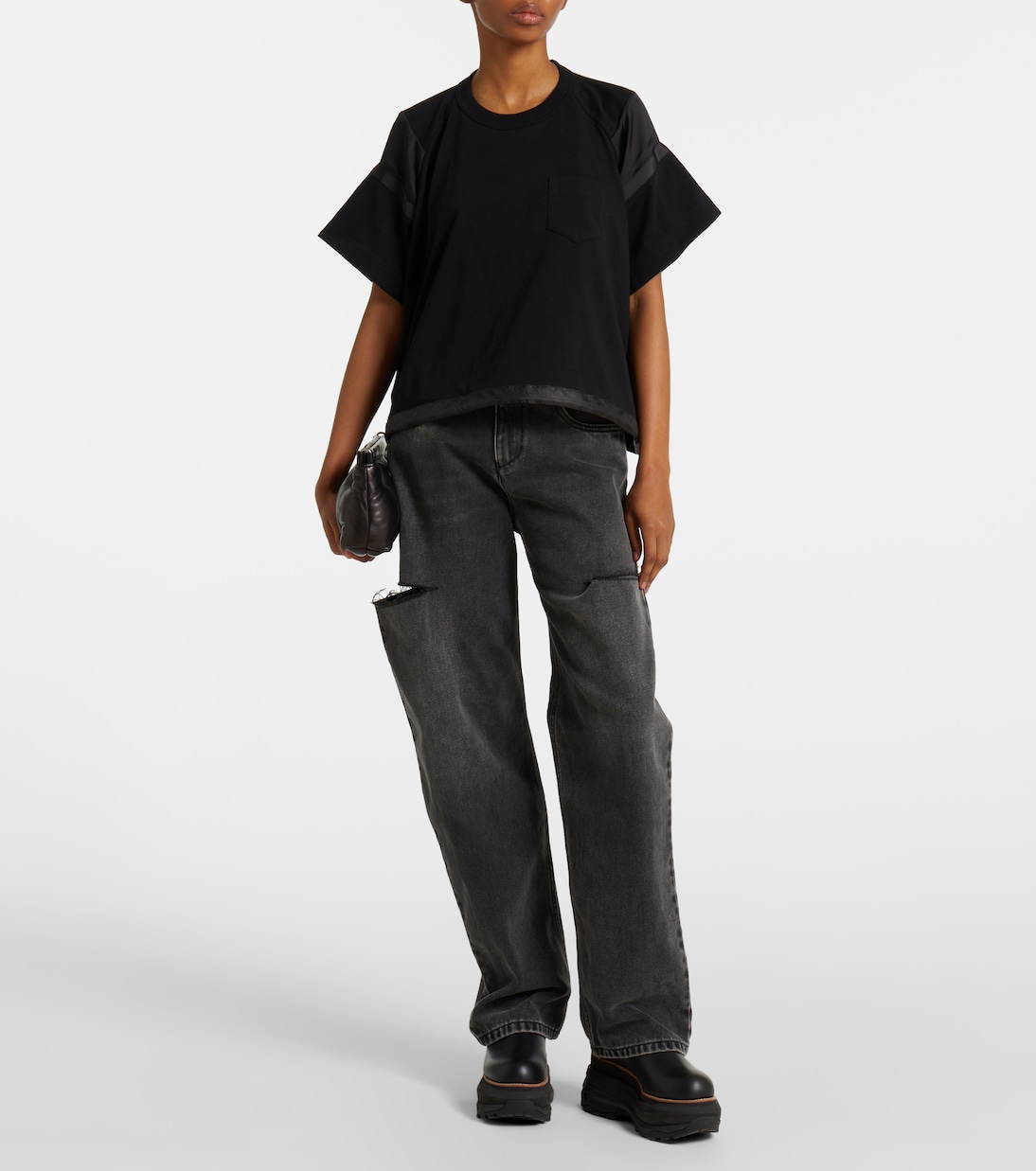 T-shirt in jersey di cotone | Sacai