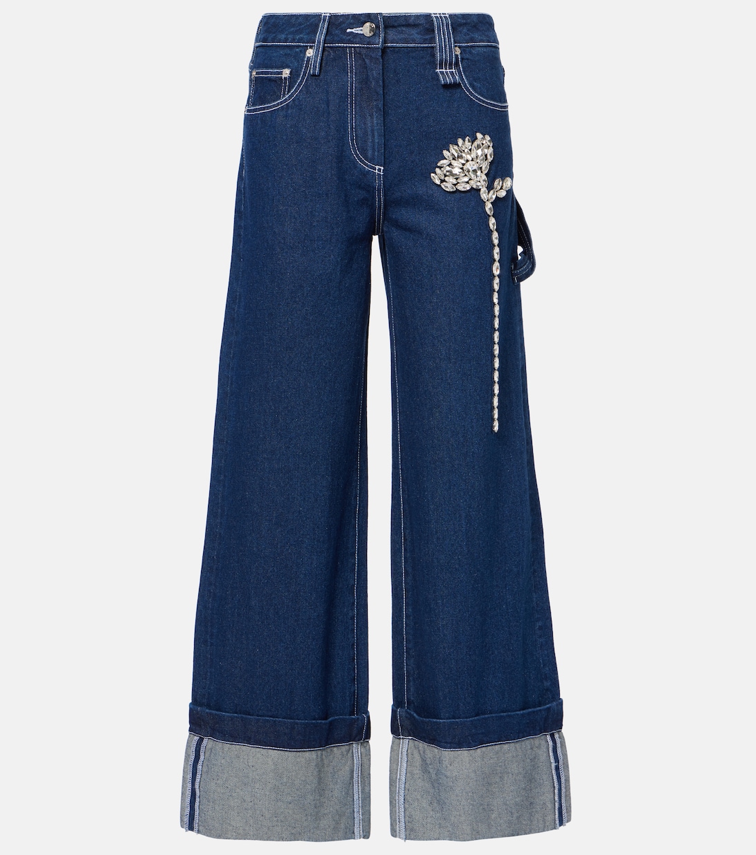 Jeans regular con cristalli | Simone Rocha