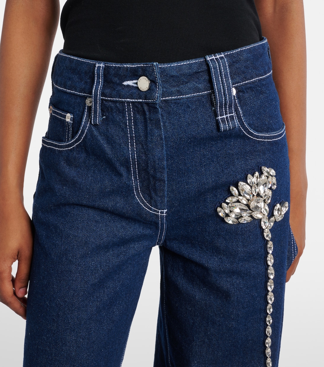 Jeans regular con cristalli | Simone Rocha