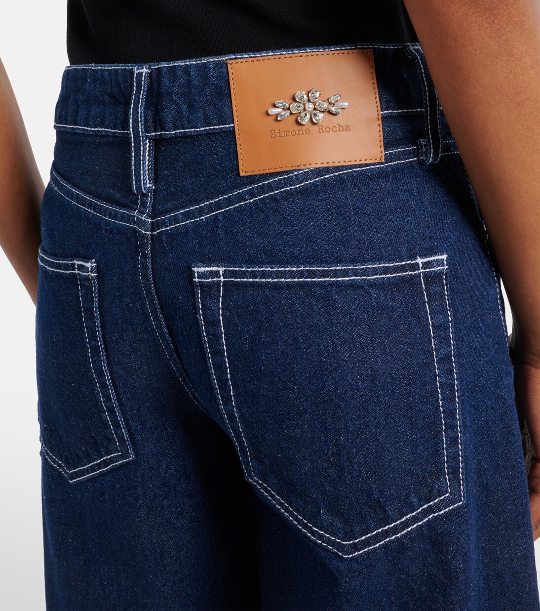 Jeans regular con cristalli | Simone Rocha