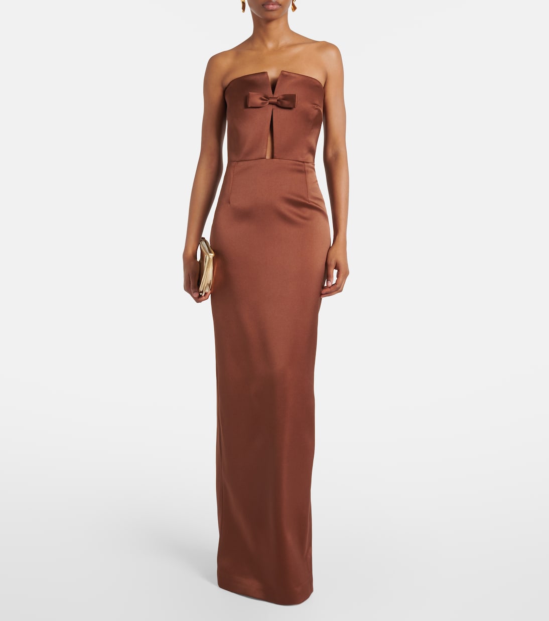 Holly bow-detail satin corset gown | The New Arrivals Ilkyaz Ozel