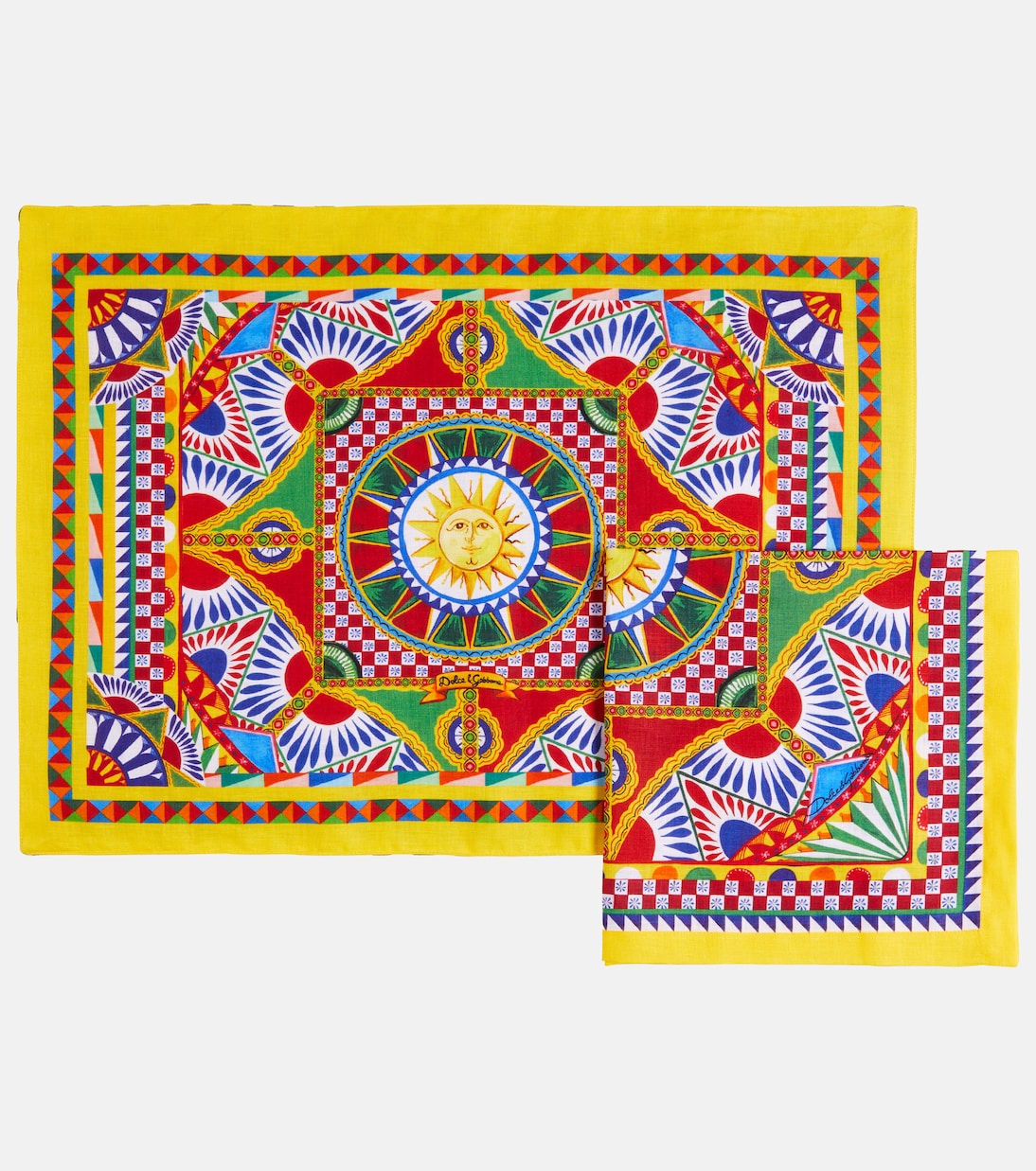 Carretto Siciliano placemat and napkin set | Dolce&Gabbana Casa