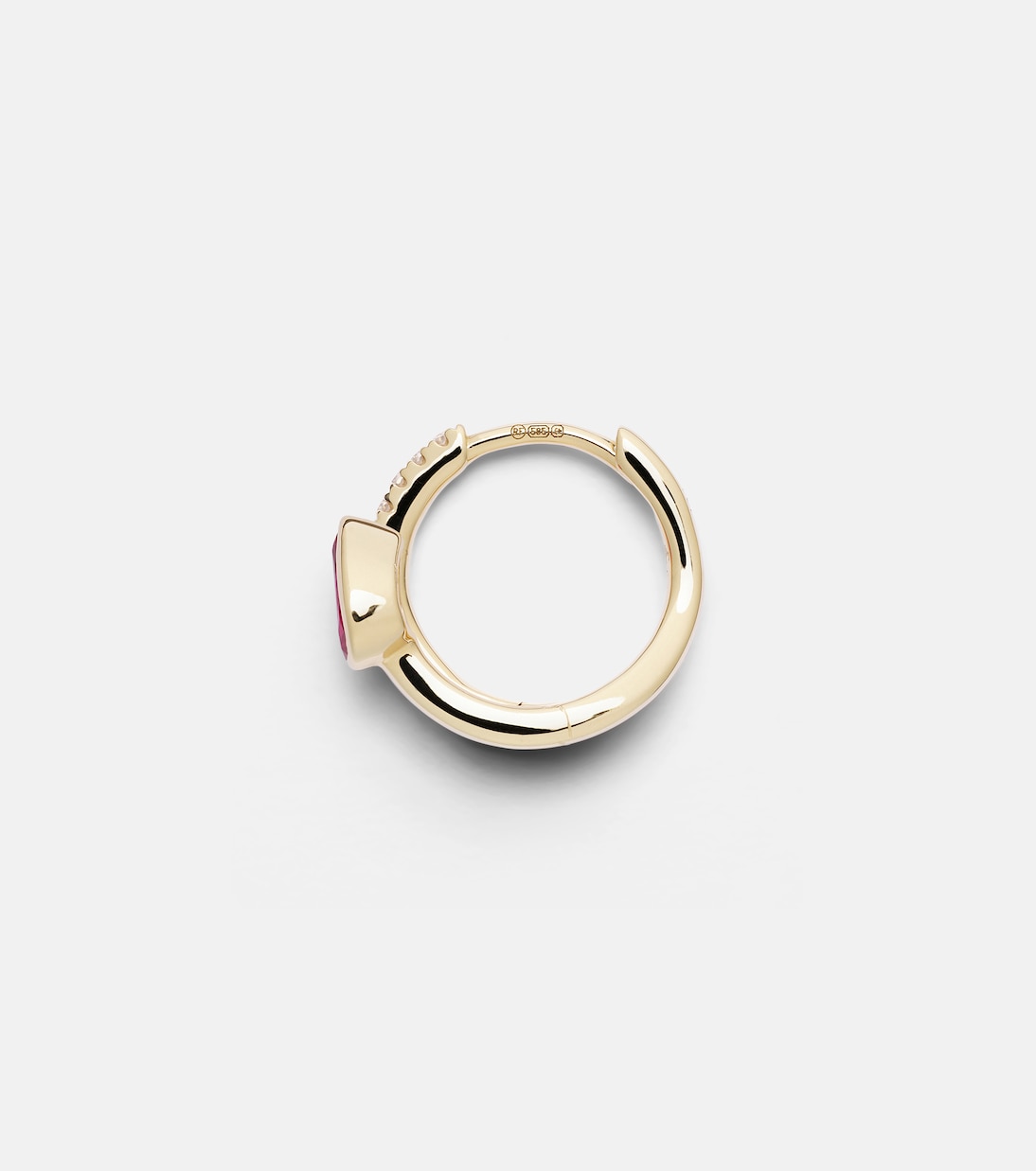 Orecchini singoli ROXANNE in oro 14kt con diamanti e zaffiro, stile giovane e moderno