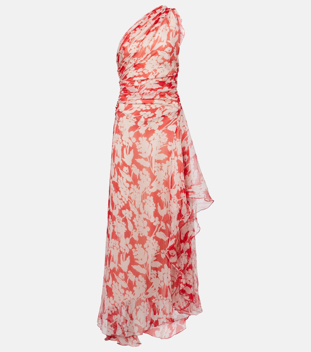 Abito lungo in seta con stampa floreale | Victoria Beckham