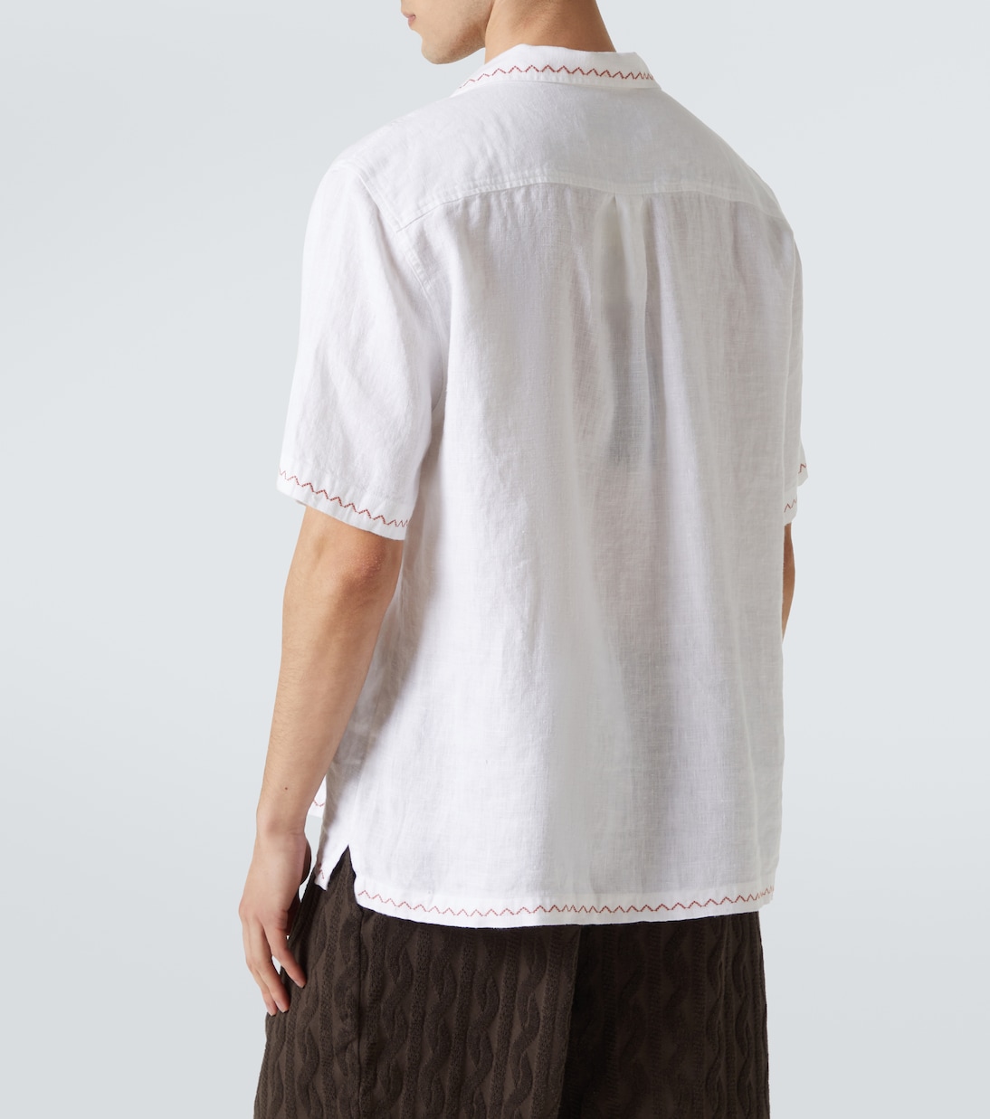 Camicia da bowling Flavio in lino con ricamo | Frescobol Carioca