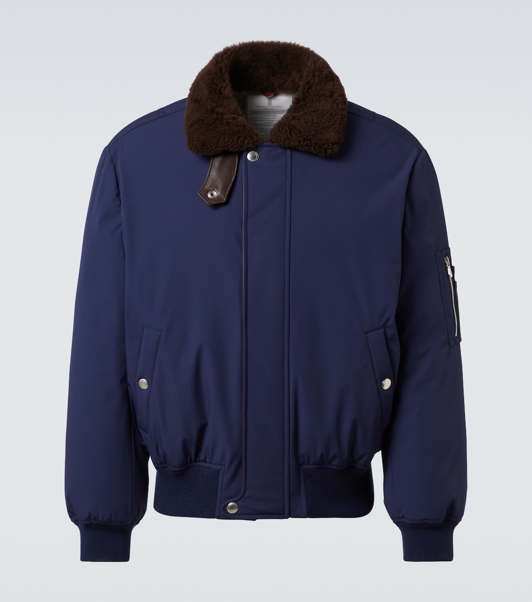 Shearling-trimmed bomber jacket | Brunello Cucinelli