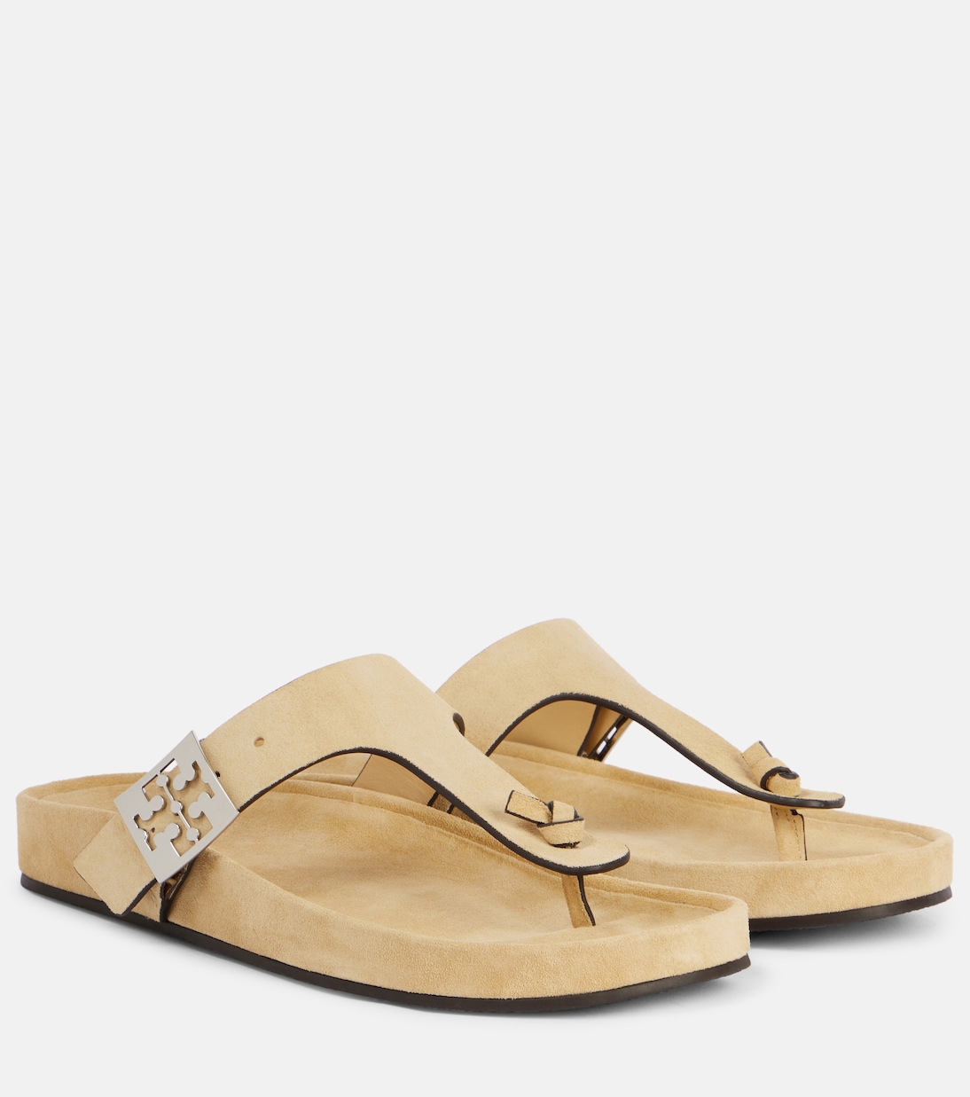 Sandalen Double T aus Veloursleder | Tory Burch