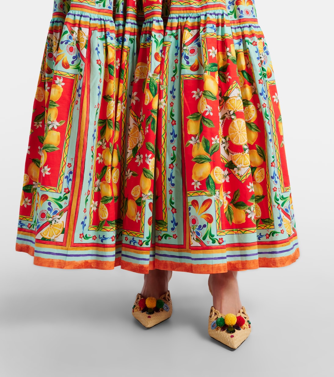 Jupe longue Taormina imprimée en coton | Dolce&Gabbana