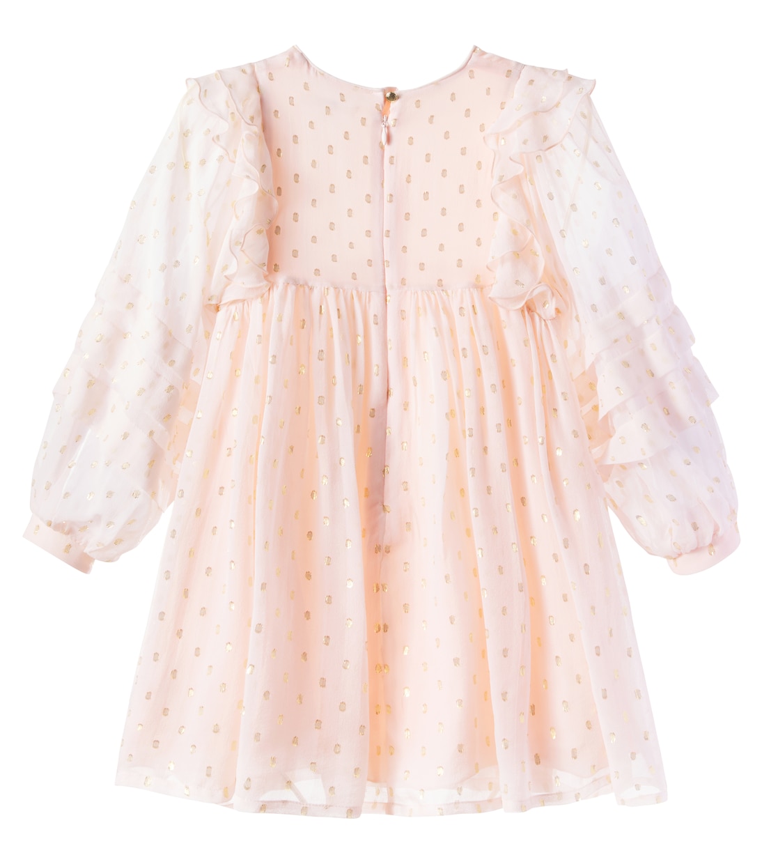 Polka-dot ruffled silk-blend dress | Chloé Kids
