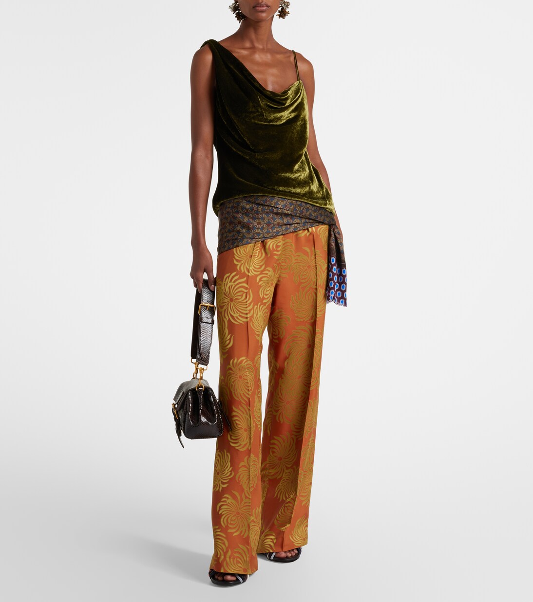 Draped velvet top | Dries Van Noten