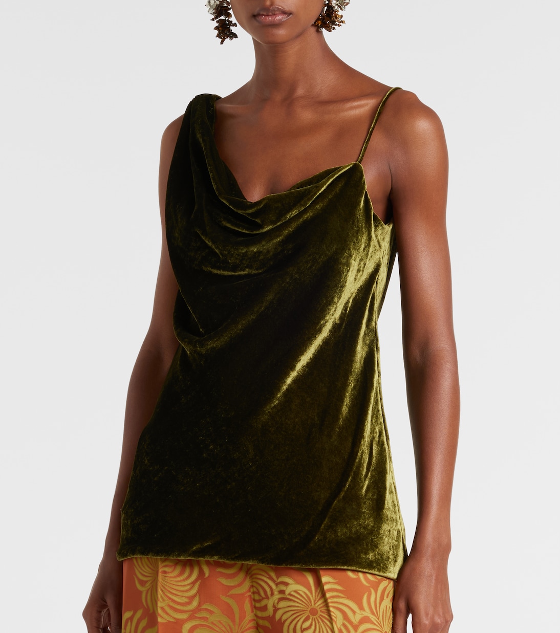 Draped velvet top | Dries Van Noten