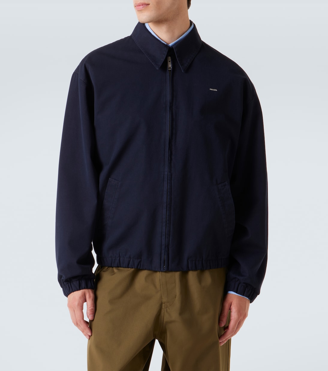 Logo cotton blouson jacket | Prada