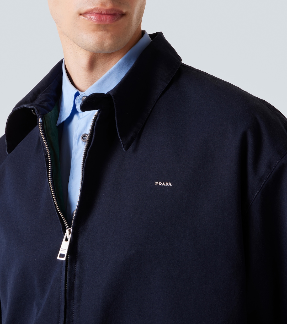 Logo cotton blouson jacket | Prada
