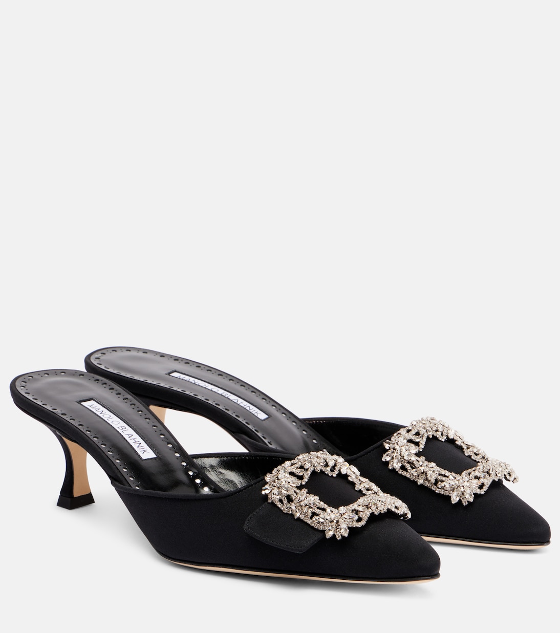 Maysale Jewel 50 crêpe de chine mules | Manolo Blahnik