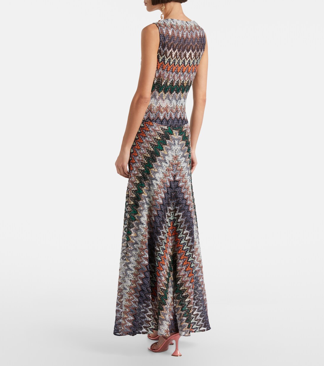 Zigzag lamé maxi dress | Missoni