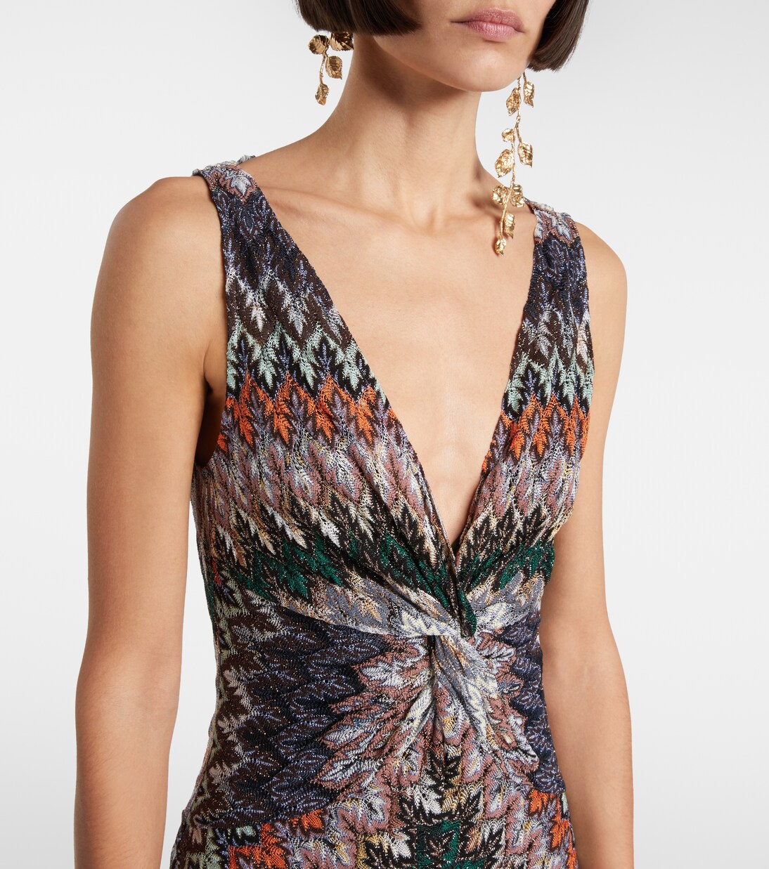Zigzag lamé maxi dress | Missoni