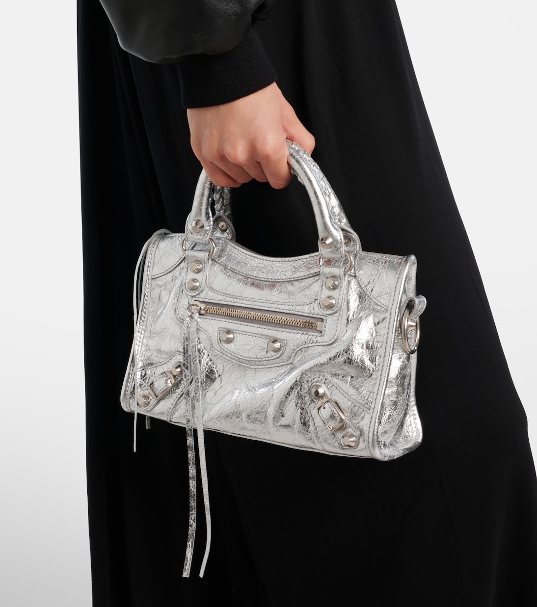 Le City Mini metallic leather shoulder bag | Balenciaga