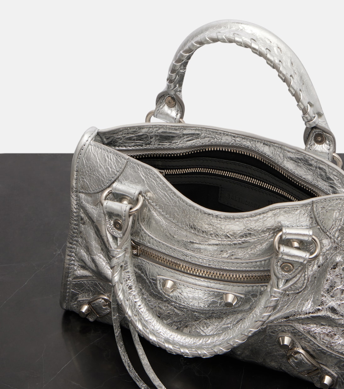 Le City Mini metallic leather shoulder bag | Balenciaga
