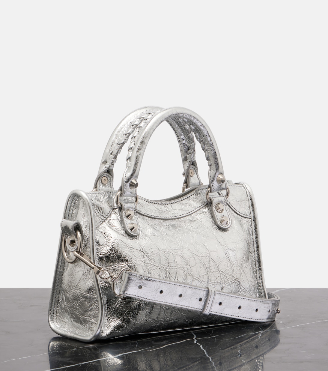 Le City Mini metallic leather shoulder bag | Balenciaga