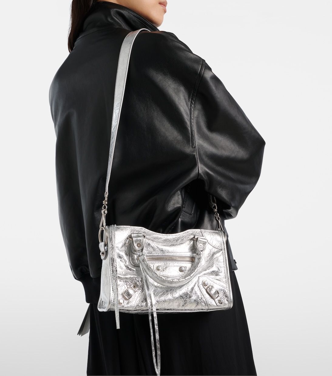 Le City Mini metallic leather shoulder bag | Balenciaga