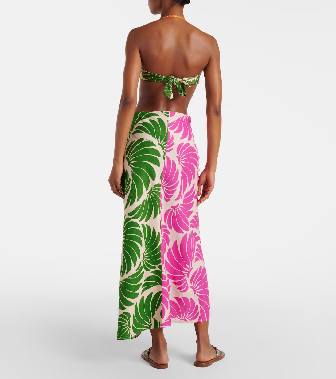 Pareo en mezcla de lino floral con flecos | Farm Rio