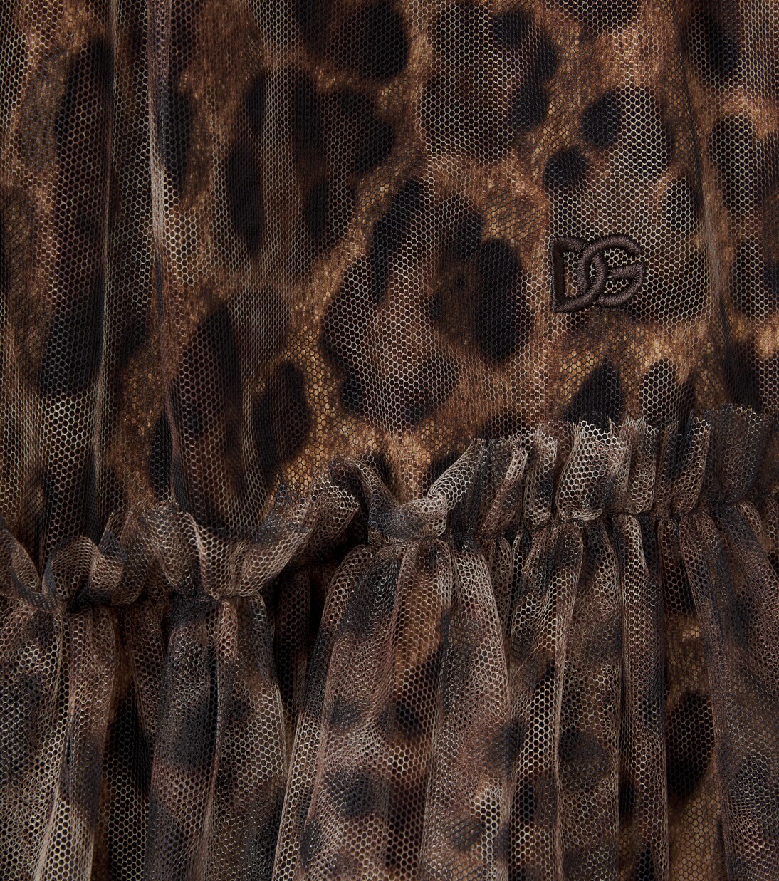 Leopard-print ruffled tulle dress | Dolce&Gabbana Kids
