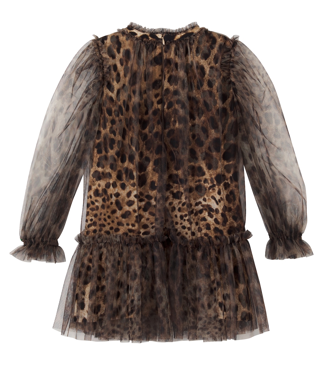 Leopard-print ruffled tulle dress | Dolce&Gabbana Kids