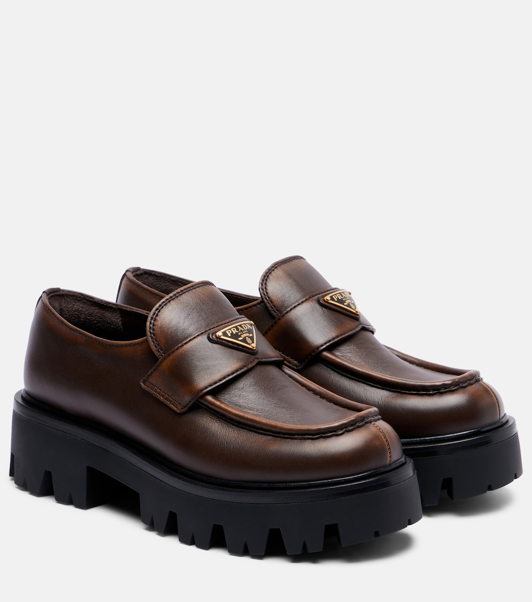 Mocassini in pelle con platform | Prada