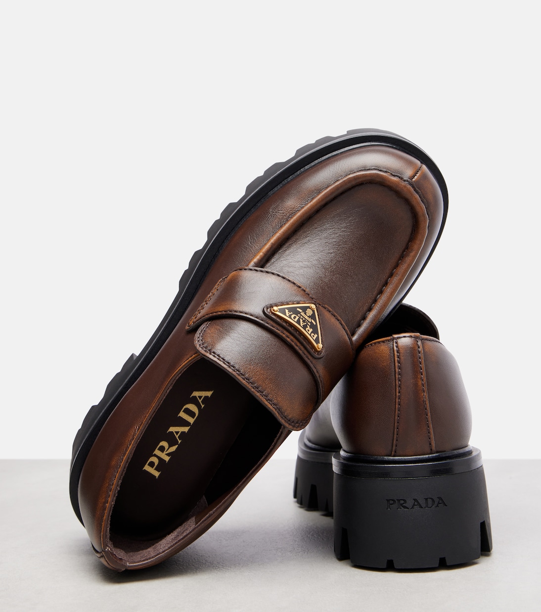 Mocassini in pelle con platform | Prada