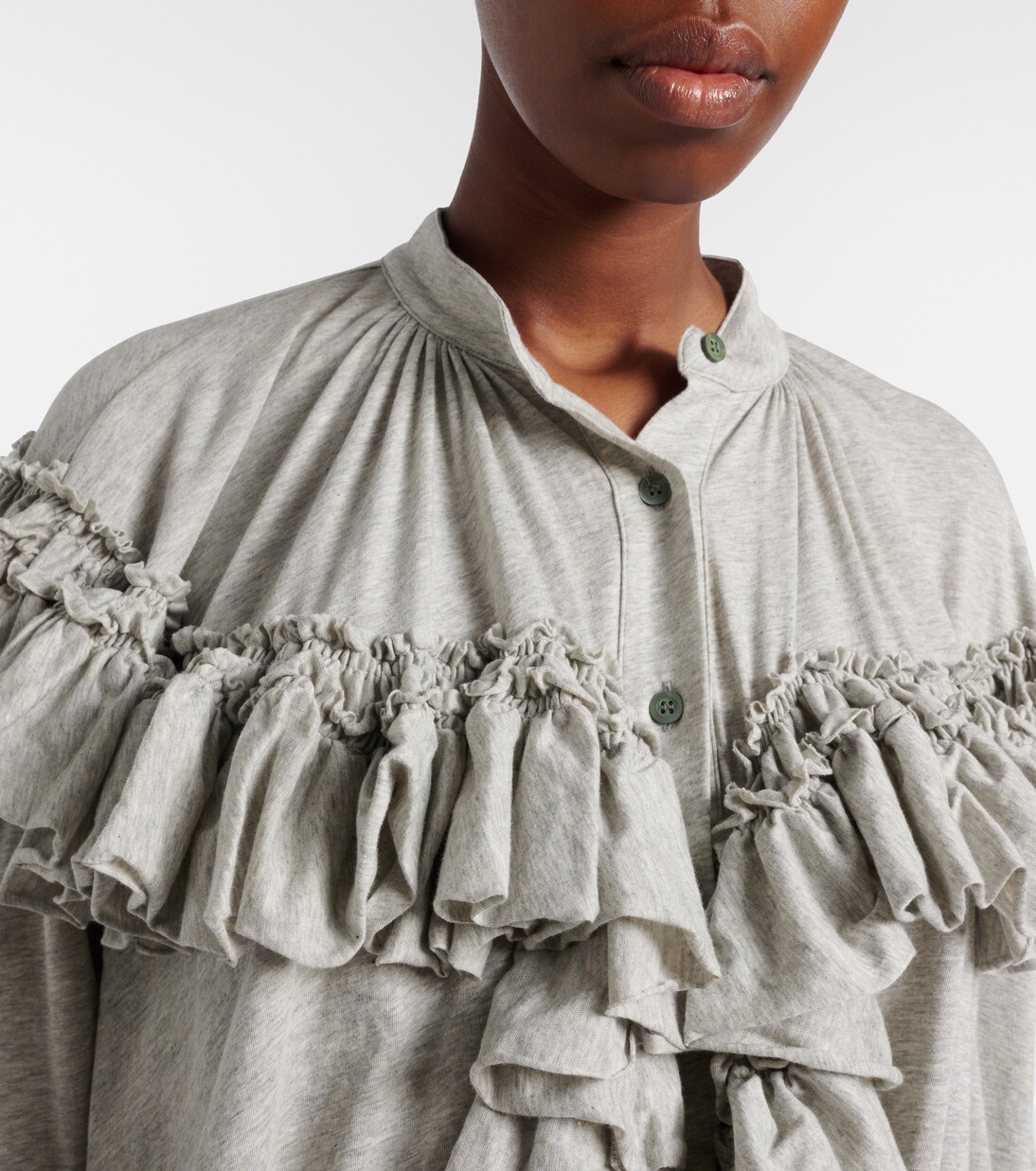 Ruffled cotton jersey blouse | Dries Van Noten