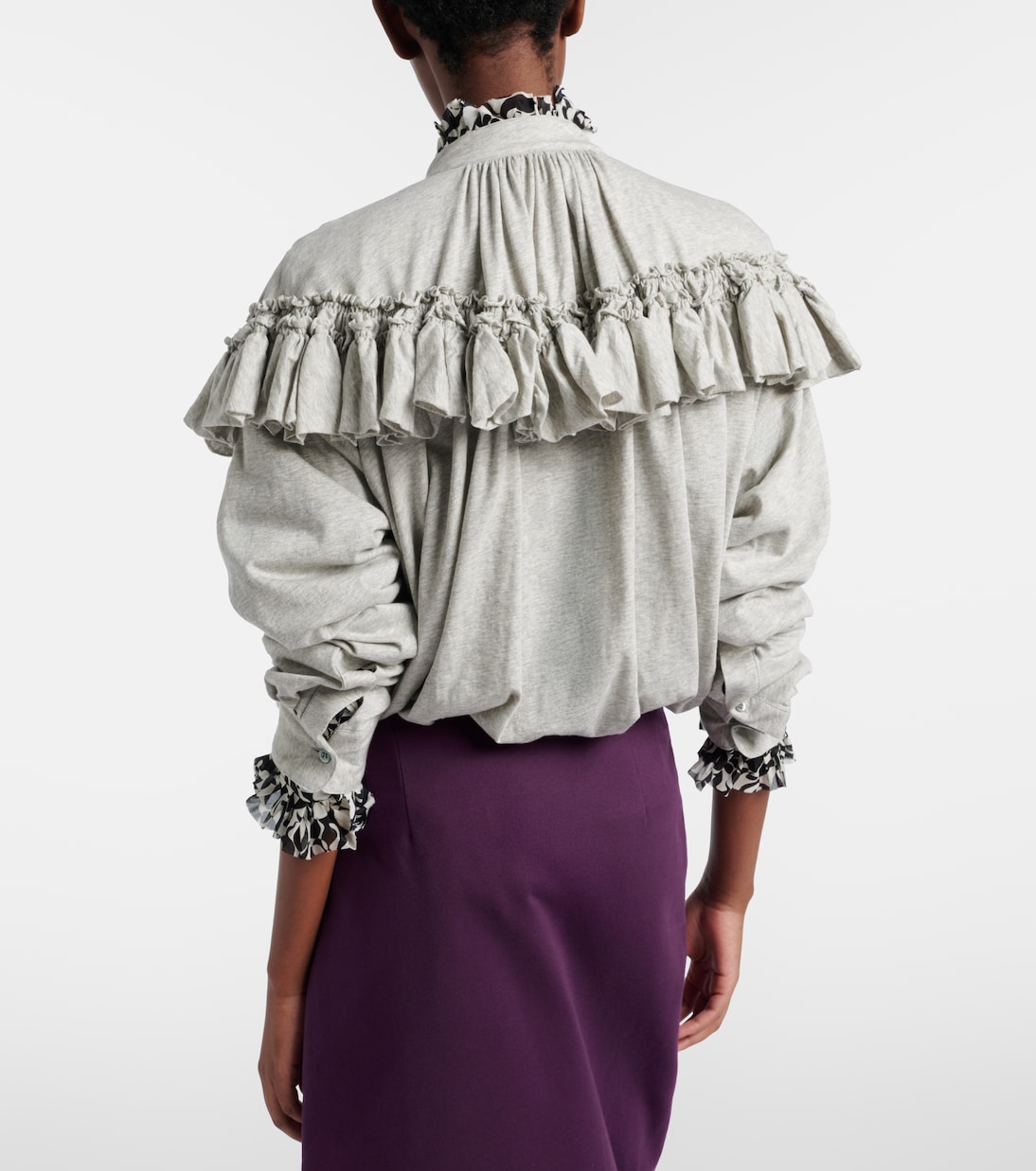 Ruffled cotton jersey blouse | Dries Van Noten