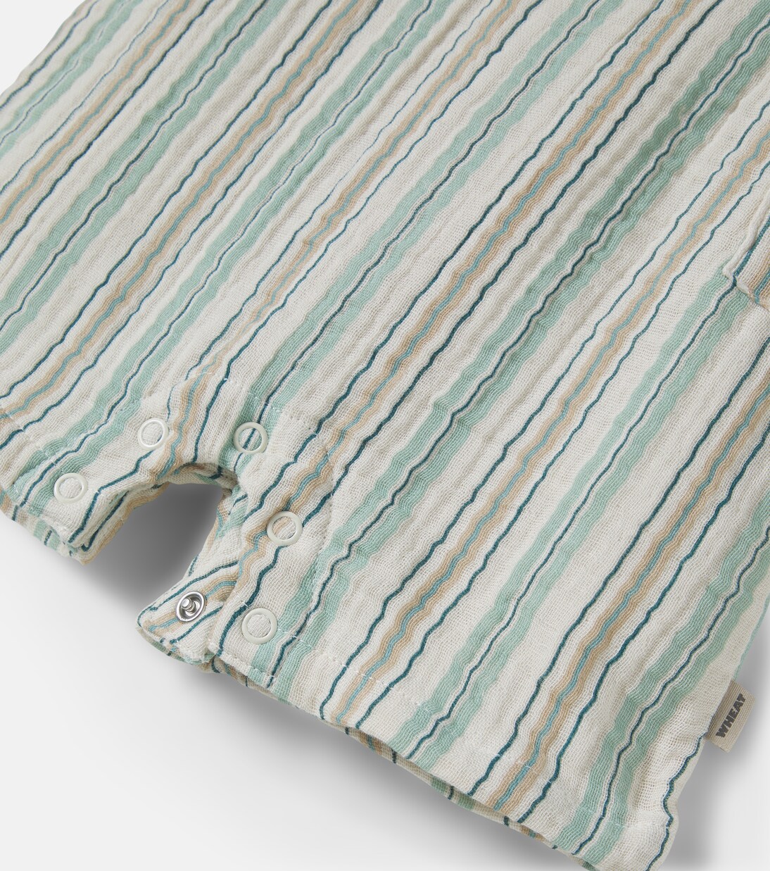 Baby Edison striped cotton gauze playsuit | Wheat