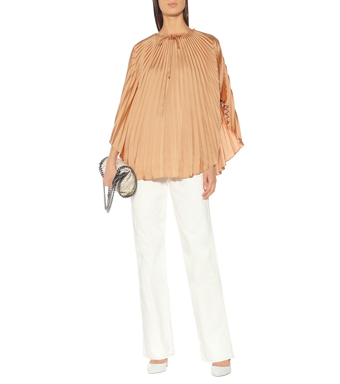 Moama pleated satin top | Stella McCartney