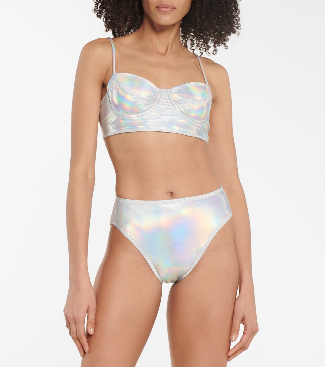 Slip bikini in lamé a vita alta | Norma Kamali