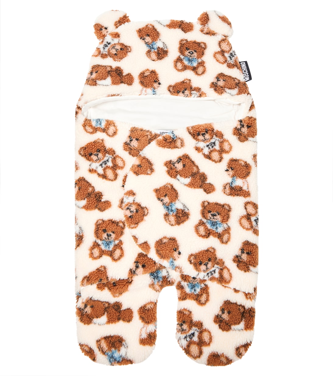 Baby printed cotton faux fur sleeping bag | Moschino Kids