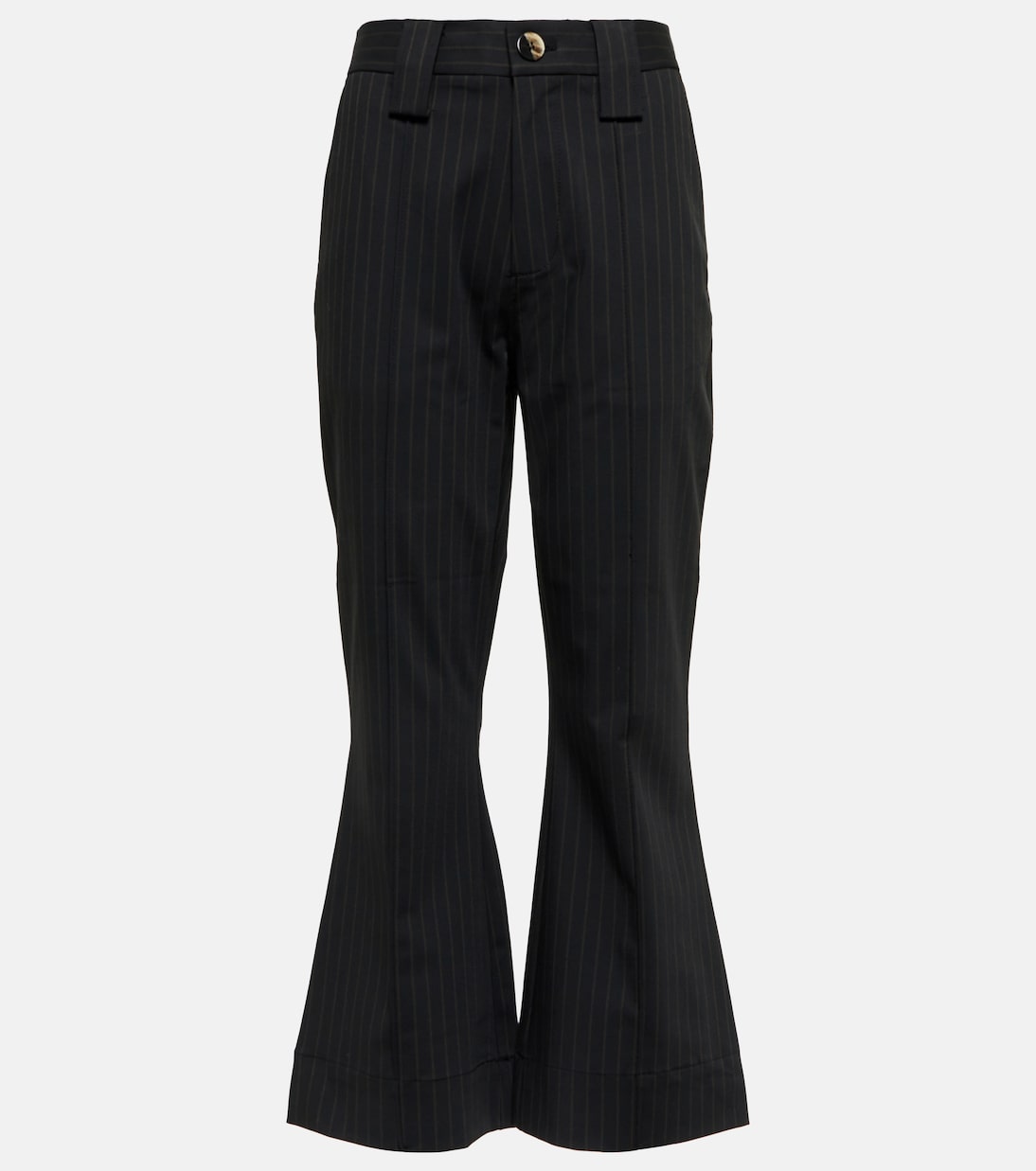 Pantalon évasé rayé | Ganni