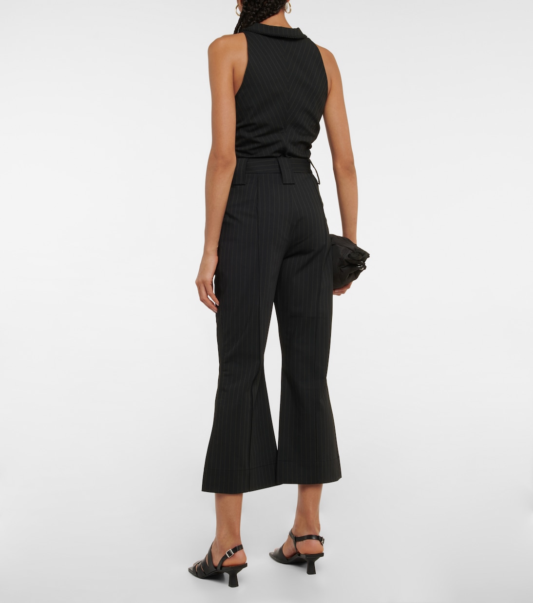 Pantalon évasé rayé | Ganni