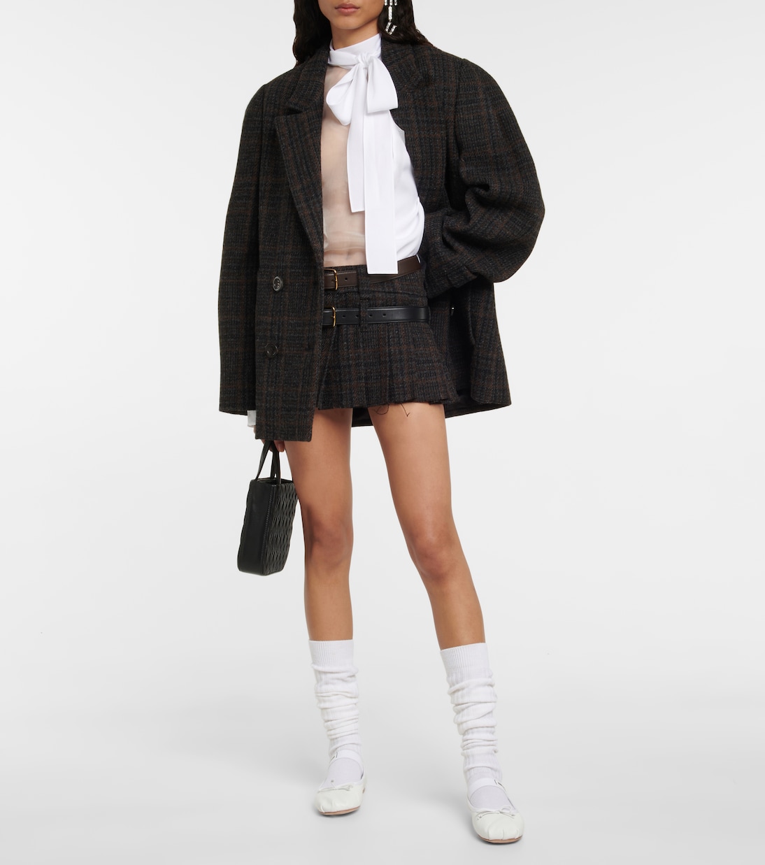 Minigonna plissé in lana | Miu Miu