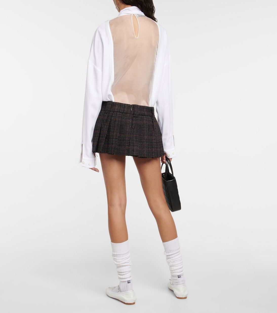 Minigonna plissé in lana | Miu Miu