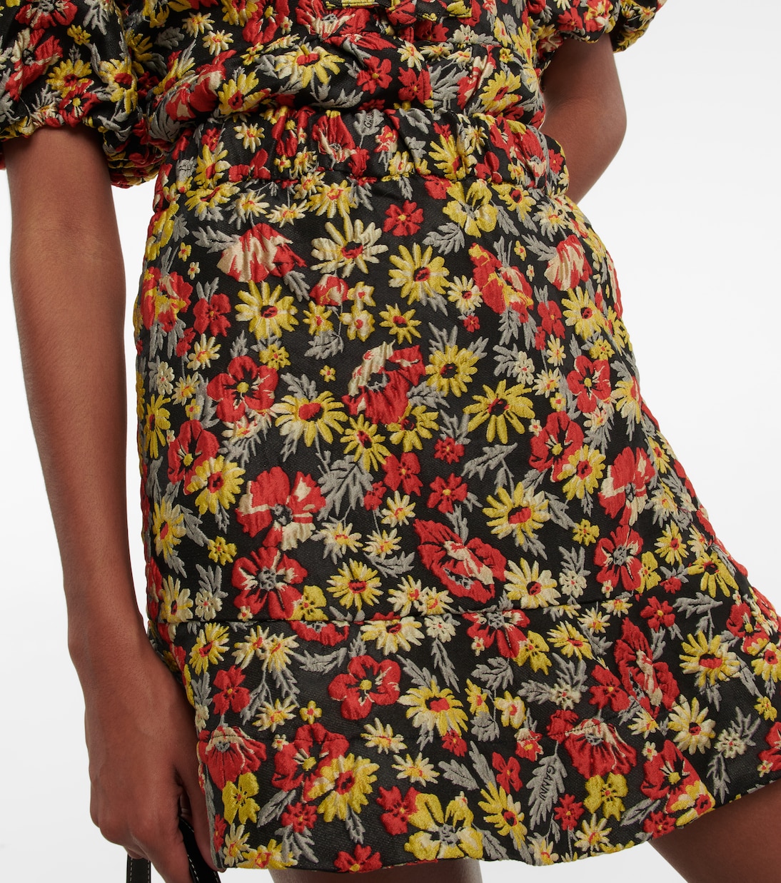 Minigonna con stampa e peplum | Ganni