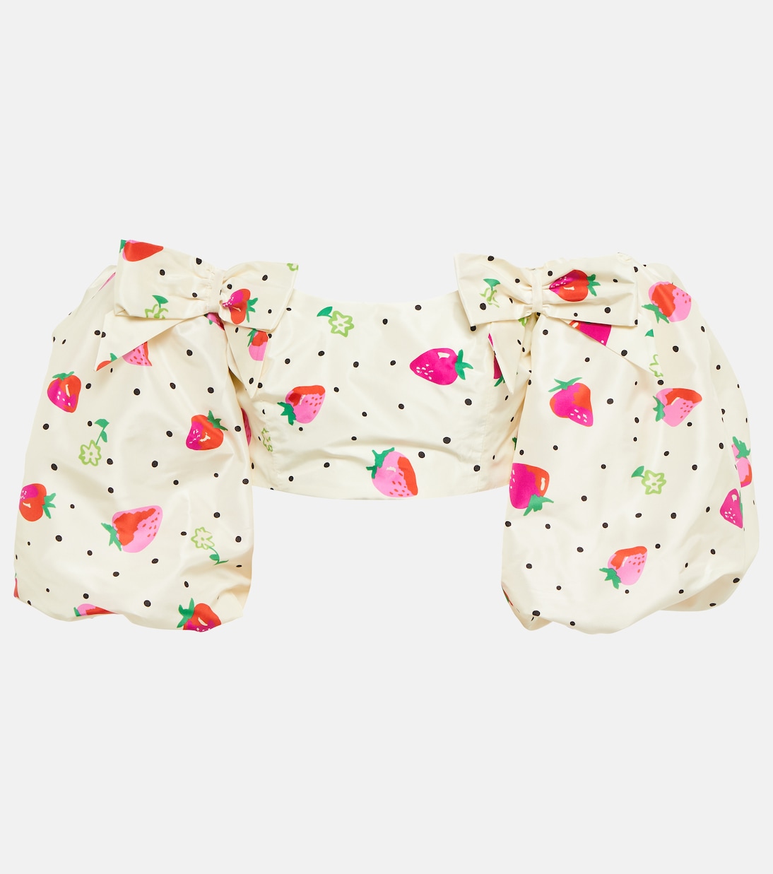 Bedrucktes Cropped-Top aus Seide | Alessandra Rich
