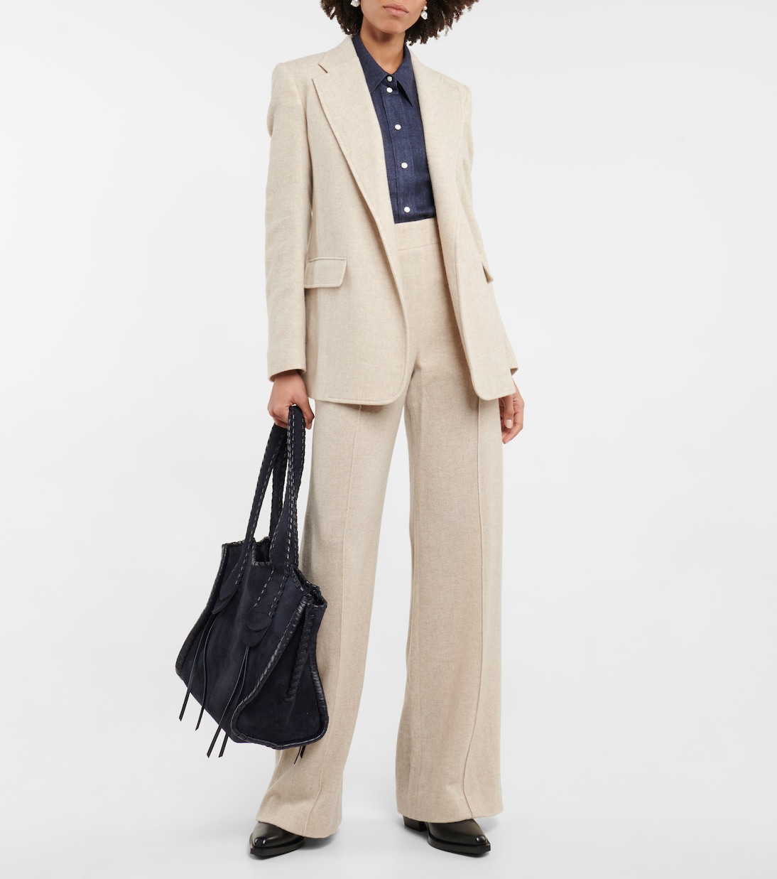 High-rise wool and cashmere pants | Chloé