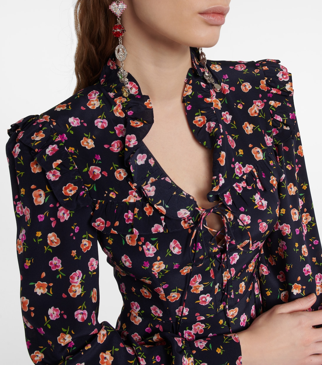Robe imprimée en soie | Alessandra Rich