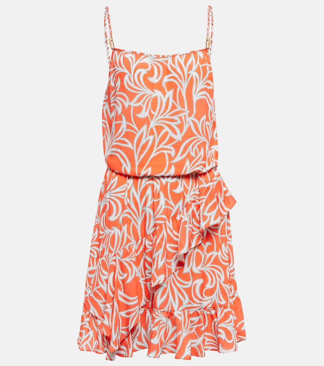 Printed ruffled minidress | Heidi Klein